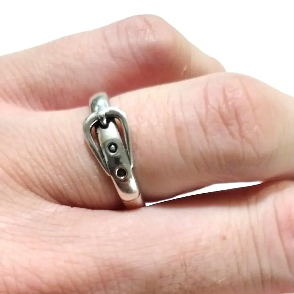 925 Sterling Silver Buckle Ring Belt Halloween Witch Leprechaun Thanksgiving